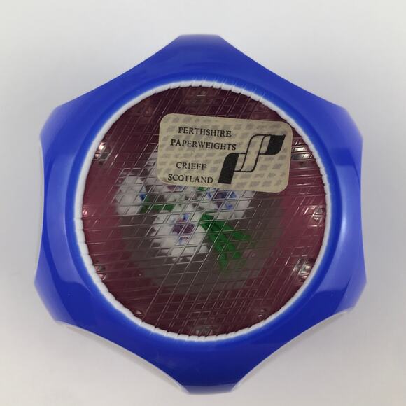 Perthshire 1985F Triple Overlay Lampwork Flower Bouquet Faceted Paperweight Cert - Picture 4 of 16